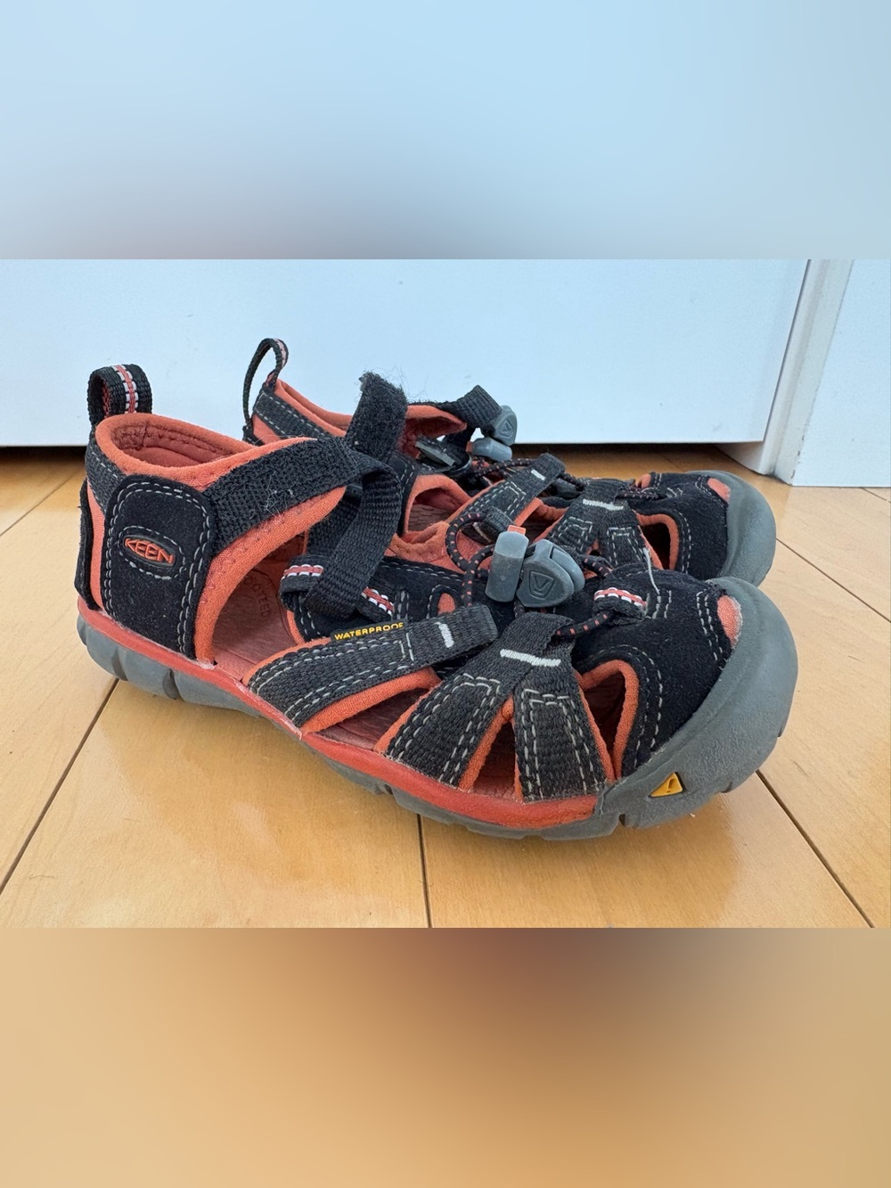 Keen Kids Black and Red Closed-Toe Sport Sandals